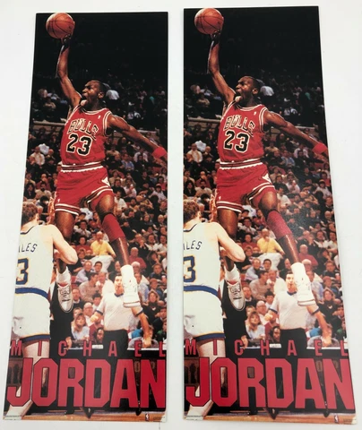 (2)x Michael Jordan 1990 Costacos Brothers Sports Basketball Jumbo Post Card Lot Cover