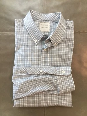 NUEVO SIN ETIQUETAS Camisa de Vestir Billy Reid Hecha en Italia Para Hombres Calce Ajustado a Cuadros Grande 34/35 $245 Foto 1 de 4