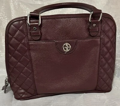 Bolso de Mano Giani Bernini Mujer Acolchado Cúpula Cuero Granate Cremallera Foto 1 de 4