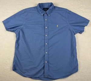 Camisa Ralph Lauren Para Hombre XXL Azul Claro Amarillo Pony Ajuste Personalizado Abotonada - Imagen 1 de 11