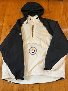 MEN'S ~ TEAM APPAREL~ STEELERS BLACK & WHITE JACKET SIZE XL EUC! - Picture 1 of 2