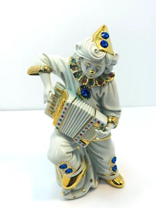 LIMOGES SWAROVSKI CRYSTALS CAPIDIMONTE OGGETTI COLLEZIONE CLOWN FIGURINE ITALY - Picture 1 of 21