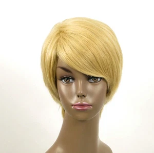 perruque afro femme 100% cheveux naturel courte blonde ref WHIT 01/22 - Picture 1 of 9