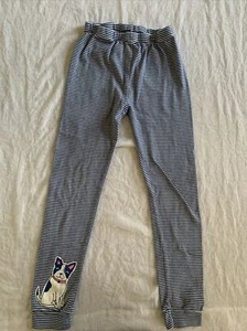 Carter's Kid's Size 10 Stiped Blue and White with Dog Unisex Pajama Pants - Picture 1 of 5