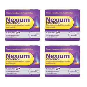 4 x Nexium Control Heartburn & Indigestion Capsule for Acid Reflux Relief 14 Cap - Picture 1 of 1