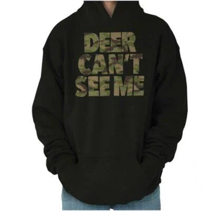 Deer Can't See Me Funny Hunting Camoflauge Unisex Kids Youth Hoodie Sweatshirt - Picture 1 of 7