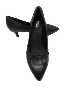 MUJER ROCKPORT TOTAL MOTION ZAPATOS DE SALÓN CÓMODOS DE CUERO NEGRO TACÓN DE GATITO MULES 6M - Imagen 1 de 16