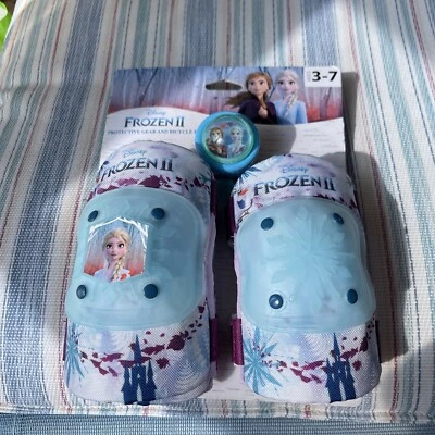 Disney Frozen II Protective Gear and Bicycle Bell Knee Elbow Pads Small Ages 3-7 - Image 1 of 4