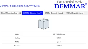 DEMMAR Betonstein heavy® 1 Betonblock Legoblock Betonstein Betonstapelstein Lego - Bild 1 von 1