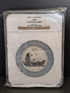 2011 China Panda 50 Y 5 oz. 999 Silver Coin NGC PF 69 - Picture 1 of 2