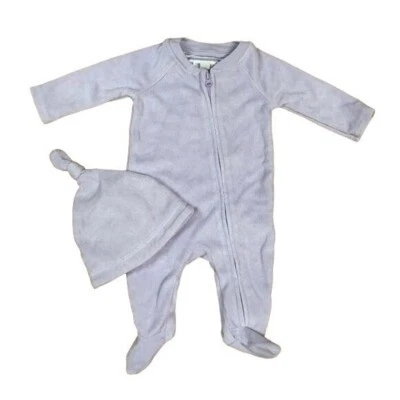 Gymboree Baby One Piece and Hat, NB, Purple - Image 1 of 3