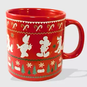 Disney Mickey Mouse Taza Café Té Rojo Blanco Feo Suéter Vacaciones de Navidad - Imagen 1 de 6