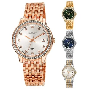 Reloj pulsera para mujer August Steiner AS8262 bisel cristal esfera diamante fecha - Imagen 1 de 1