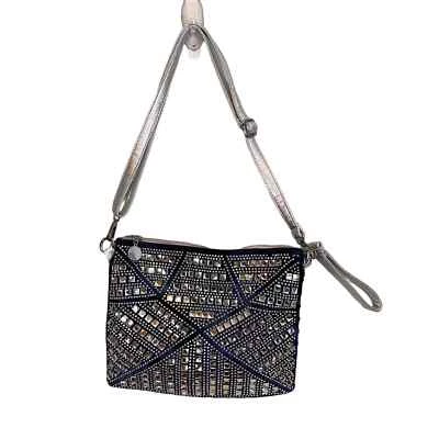 Bolso Bandolera de Hombro JOSEPH D'AREZZO para Mujer Bolso de Mano Estrás Denim Plateado Foto 1 de 4