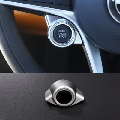 Cubierta de botón de parada de arranque del motor ABS plateado para Alfa Romeo Giulia 2017-2020 Foto 1 de 2