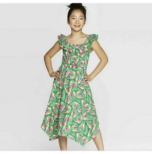 Girls sz xl 14/16 pink green butterfly dress nwt easter Birthday vacation - Picture 1 of 10