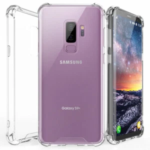 Samsung Galaxy S9 S10 S20 Plus Clear Case Transparent Silicone TPU Bumper Cover - Picture 1 of 25