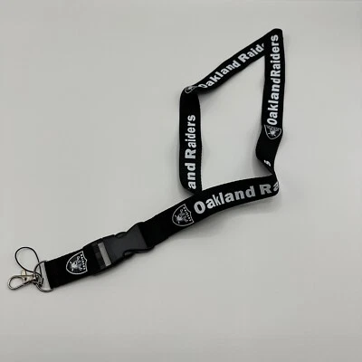 Oakland Raiders Lanyard ID Badge Key Chain Clip - Image 1 of 4