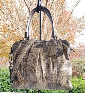 Coach Kristin 15364 Beige Burnout Python Print Tote/Crossbody Bag - Picture 1 of 21