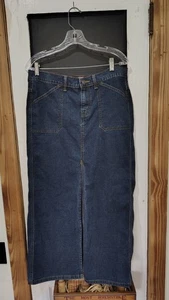 Damen Levis dunkelblau Denim Jeans Maxirock Stretch Größe 12 - Bild 1 von 5