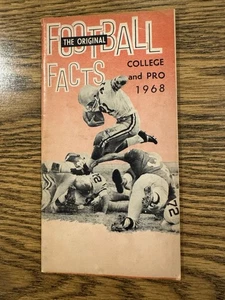1968 The Original Football Facts College & Pro Vintage Schedule & Stats Booklet - Bild 1 von 5