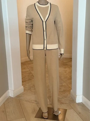 ¡Juego de tres! Conjunto LORO PIANA "Blazer/Top/Pantalones" Talla: Pequeño Foto 1 de 4