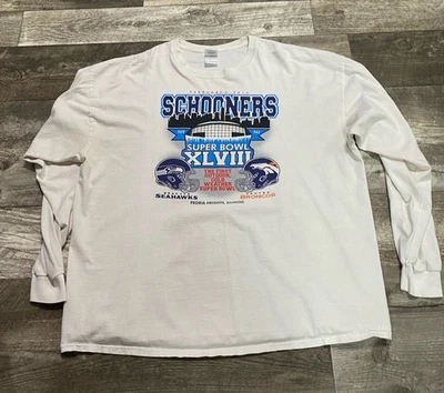 Camiseta manga larga Schooners 2 de febrero de 2014 Super Bowl 2XL Seattle Vs. Denver Foto 1 de 4