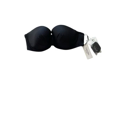 Top de bikini Calvin Klein negro moldeado con aros balconette talla XL NUEVO CON ETIQUETAS $78 Foto 1 de 4