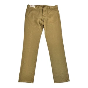 Pantalones para hombre INCOTEX Slowear ajustados chinos frente plano algodón caqui talla 42 - Imagen 1 de 24