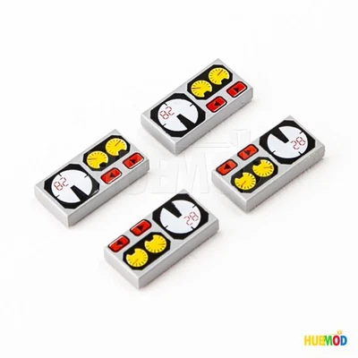 Lote de 4 LEGO 1x2 Azulejos Calibre Cuadrante Tablero Panel Patrón Rojo Amarillo Placa Plana Foto 1 de 2