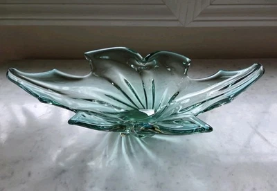 Elegante tigela de vidro Murano Sommerso, aves frutíferas, vidro de arte pontiaguda - vintage década de 1960 - Imagem 1 de 4