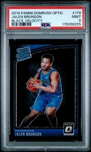 2018 PANINI DONRUSS OPTIC #179 JALEN BRUNSON BLACK VELOCITY /39 PSA 9 - Picture 1 of 2