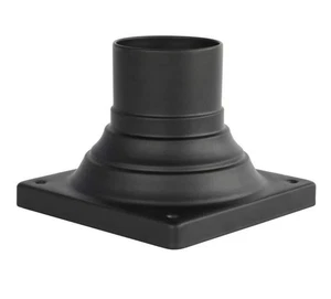 NEW 6 in. Square Black Pier Mount Base for Outdoor Post Light Fixtures - Picture 1 of 2