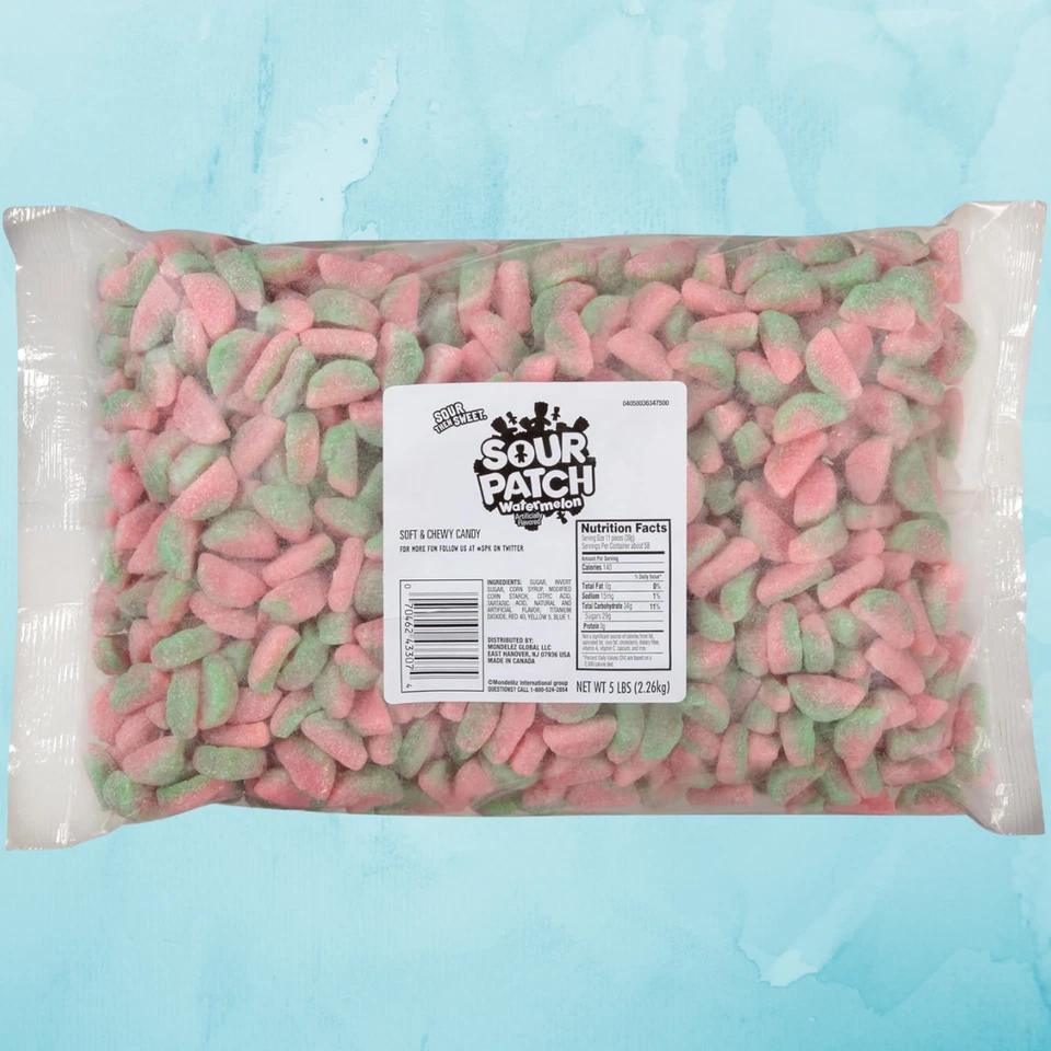 Parche agrio de 5 libras para niños surtido suave masticable caramelo golosinas gomosas a granel Foto 1 de 4