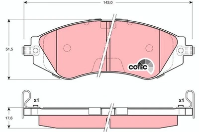 GDB3171 TRW Bremsbelagsatz, Scheibenbremse für CHEVROLET,DAEWOO,HOLDEN,HYUNDAI - Изображение 1 из 2