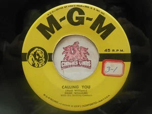 Hank Williams – Calling You / When God Comes & Gathers His, 45 RPM G+ (29H) - Bild 1 von 2