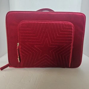Estee Lauder 2023 Holiday Train Case/Makeup Bag Faux Red Velvet - Picture 1 of 8