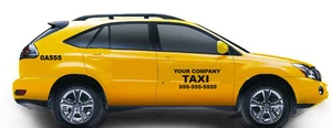 FGD Taxi Cab 4- Piece Customized Vinyl Decal Set - Picture 1 of 1