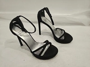 STUART WEITZMAN Black Goose Bump Nappa Platform Sandal - Size 7 - Picture 1 of 9