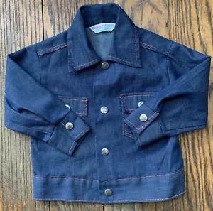 Vintage Healthtex Stantogs Selvedge Jeansjacke Druckknopfleiste Made in USA Größe 3T - Bild 1 von 12