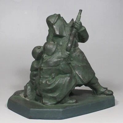 Estatua de bombero japonés de Kazuo Hanada de colección ilustraciones de hierro con caja firmada Foto 1 de 4