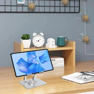 360° Swivel Tablet Desk Stand Aluminum Holder Foldable Desktop Phone For iPad~ - Afbeelding 1 van 8