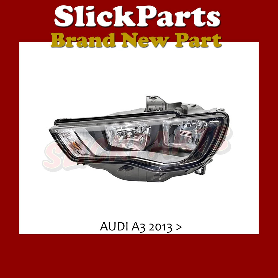 AUDI A3 HEADLIGHT HALOGEN 2012 2013 2014 2015 2016 PASSENGER SIDE NSF - image 1 of 1