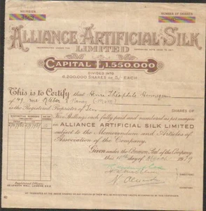 ALLIANCE ARTIFICIAL SILK (ROYAUME-UNI) (W) - Picture 1 of 1