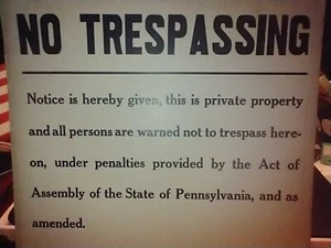 10 Vintage Pennsylvania PA kein Betreten 12" x 11" dicke Pappe 1920er - Bild 1 von 6