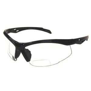 Clear Lens +250 Bifocal Reading Magnifier Safety Glasses Black Frame - Picture 1 of 1