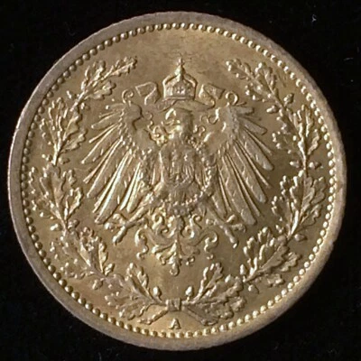 1915 A Germany Silver 1/2 Mark, WW1, Kaiser Wilhelm II, Free US Shipping - Image 1 of 2
