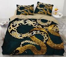 3D Snake Pattern NAO4613 Bed Pillowcases Quilt Duvet Cover Set Queen King Fay
