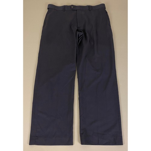 VETEMENTS Stafford pantalone abito da viaggio uomo 34x30 blu navy vestibilità classica tutto l'anno