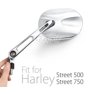Magazi Stark chrome mirrors 5/16" -24 bolts fits Harley street 500/750 2015- ε - Picture 1 of 7